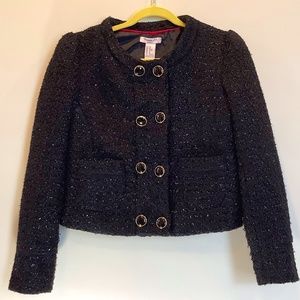 Girls cropped boucle jacket